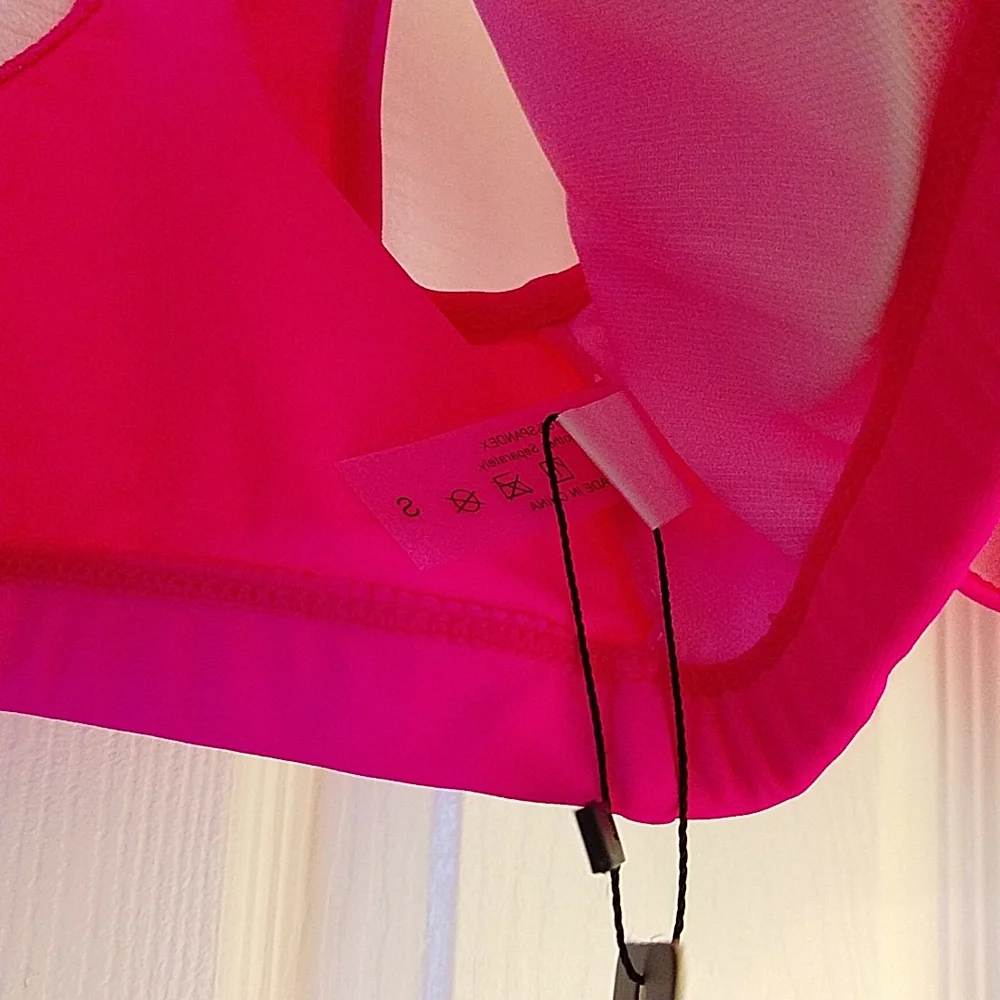 NWT Tempt Me Cheeky High Waisted Neon Pink Bikini - Small - Picture 8 of 10